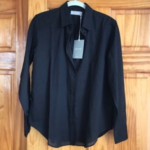 Everlane sheer black button down shirt NEW W/ TAGS